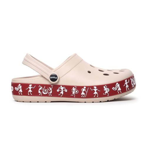 Image of YOHO Hacker Clogs for Women | Waterproof Monsoon Footwear & Rainy Shoes | Tribal Print with Backstrap | 003
