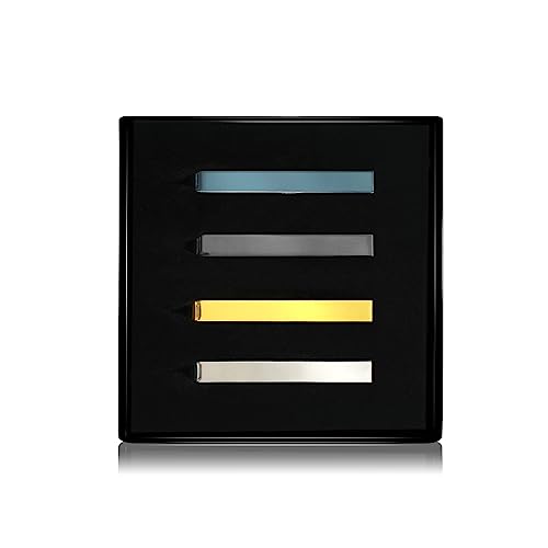 Roctee 4pcs Skinny Tie Clips for Men 1.69 Inch, Tie Clip Tie Bar Tie Bars Pins Clasps Set for Regular Ties Short Slim Thin Ties with Box Black Blue Gold Silver