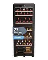 Haier Weinkühlschrank 50 SERIE 7 HWS77GDAU1 I 77 Flaschen Weinklimaschrank I Neue Technologie für beste Lagerung I Weinkühlschrank 2 Zonen, UV-Glastür & Holzregale I Wine fridge vibrationsarm, Wi-Fi
