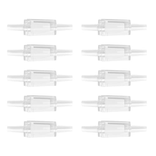 BE-TOOL 10 válvulas de retención de acuario, bombas de aire transparentes de 4 mm, color blanco, válvulas antirretorno, protectores de bomba para tubos de aerolíneas, accesorios para peceras