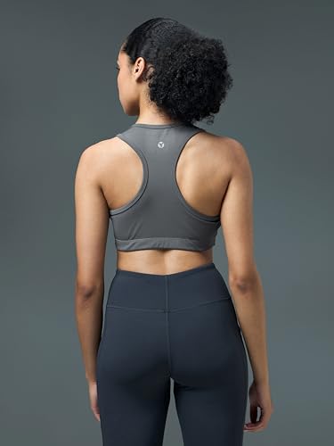 Image of TECHNOSPORT Women's Solid Slim Fit Scoop Neck Sports Bra ELASTOPLUS 4-Way Stretch Sleeveless Polyester Quick Dry for Gym Yoga Running
