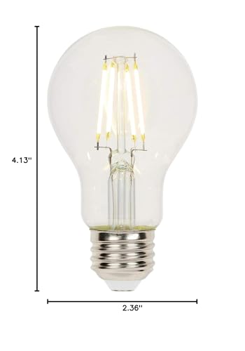 Image of Westinghouse 5316420 4.5 Watt (40 Watt Equivalent) A19 Dimmable Clear Filament LED Light Bulb, Medium Base, 6-Pack