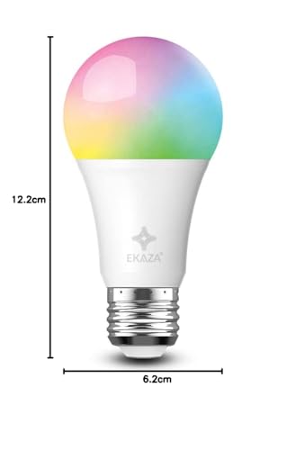 EKAZA Lâmpada Inteligente RGB, 16 milhões de cores, Wi-Fi, Compatível com Amazon Alexa e Google Assi