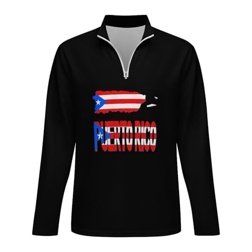 Jamaican Flag Men's Knit Polo- Sweater Classic Casual Long Sleeve Zipper Pullover Sweater3