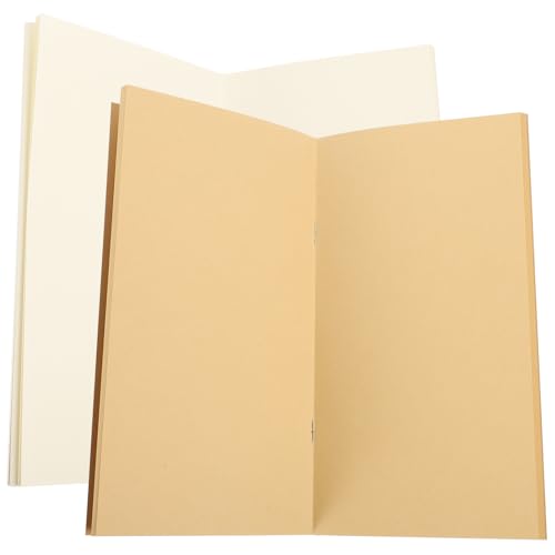 JOINPAYA 2 Recambios para Cuaderno de Viaje Tamaño Pasaporte Hojas Blanco y Papel Kraft Recambio para Diario y Libreta de Viaje Accesorios para Escritura y Bocetos Portátil y