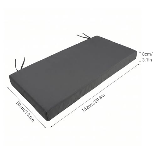 Coussin de banc antidérapant et imperméable gris foncé pour cour - 7