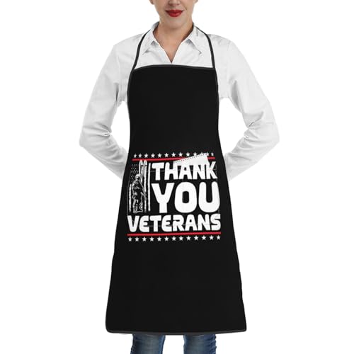 nopicsn Thank You Veterans Apron for cooking with Pockets Women Men Kitchen Chef Funny Aprons