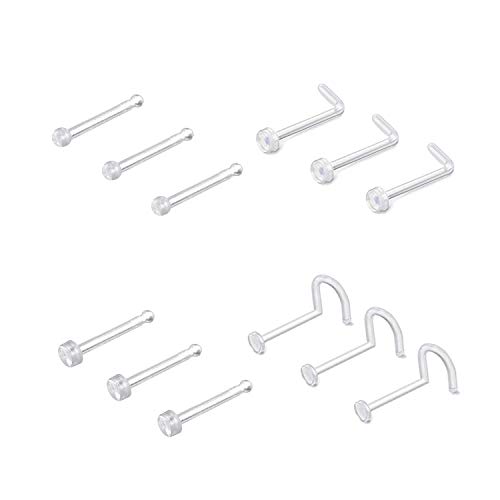 Clear Nose Ring Bioflex Nose Rings Studs L Shaped Nose Rings Corkscrew Nose