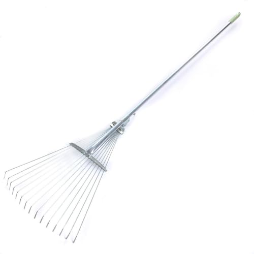 Gartenrechen Teleskop Fächerbesen verstellbar Drahtbesen...