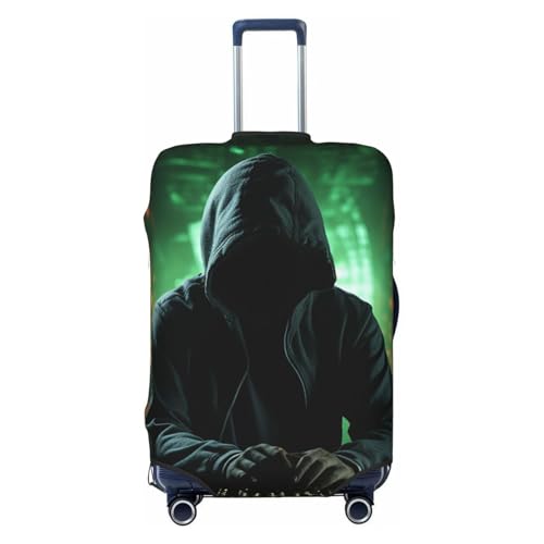 Hacker Attack Travel Luggage Cover Suitcase Protector Washable Elastic Suitcase Cover Anti-Scratch Luggage Protector X-Large Travel Suitcase Baggage Cover Fits 18-32 Inch Suitcase
