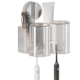 Photo Gallery volakebeing portaspazzolino a ventosa da parete a doppia tazza, salvaspazio, per bagno, installazione senza fori, sistema di drenaggio, robusto materiale pet (argento) Photo Gallery volakebeing portaspazzolino a ventosa da parete a doppia tazza, salvaspazio, per bagno, installazione senza fori, sistema di drenaggio, robusto materiale pet (argento)