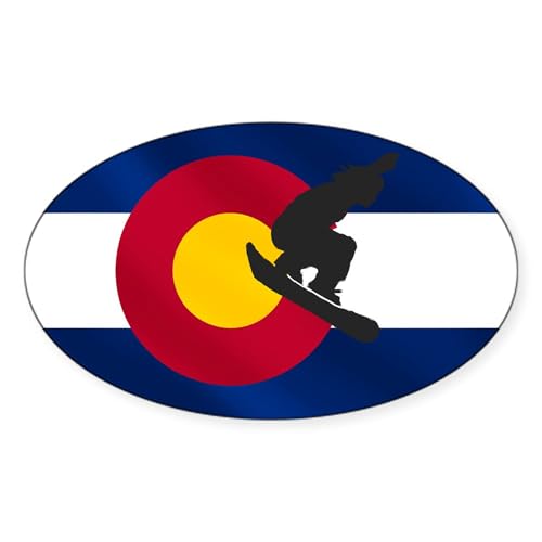 CafePress Colorado Snowboarding Oval Car Bumper Sticker