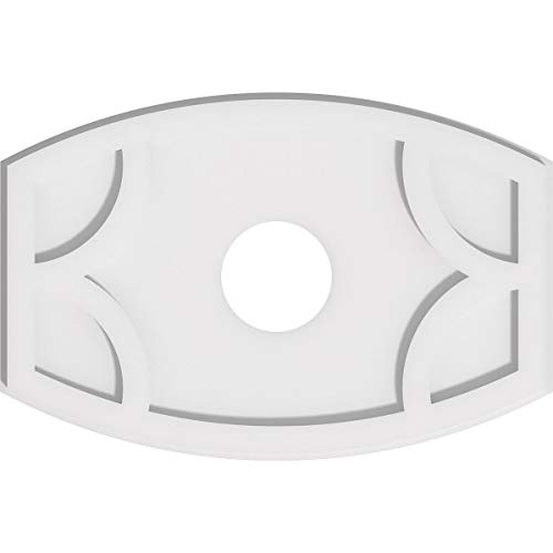 Image of Ekena Millwork CMP20X13KY-04000 Kailey Architectural Grade PVC Contemporary Urethane Ceiling Medallions 20 inchW x 13 3 /8 inchH x 4 inchID x 10 3 /4 inchC x 1 inchP