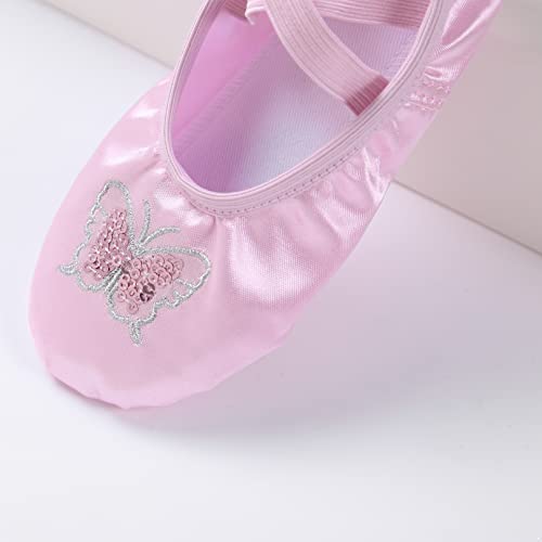 easyforever Kids Girls Ballet Shoes Satin Cat Claw Sequins Ballet Slippers for Yoga Dance Gymnastic Practice3