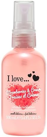 I Love Strawberries and Cream Refreshing Body Spritzer - Body Mist Fragrance - Long Lasting Spray - 3.4 oz