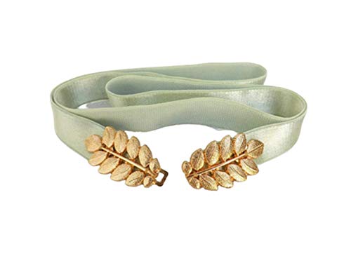 Mint Green Elastic Gold Grecian Leaf Waist Belt