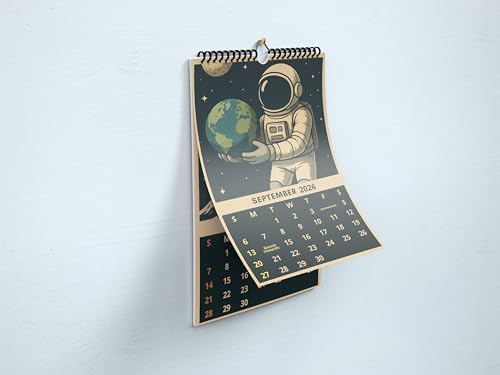Image of AccuPrints Astronaut-theme Wall Calendar 2026 Planner-Size (14 x 20) inch For Office Home Table New Year Hanging Kids (35.5 x 50) cm- (Astronaut-2P)