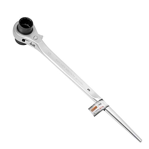 Scaffolding Ratchet 19/22 Scaffolding Ratchet Wrench Double Nut Cr-V Ratchet, Silver