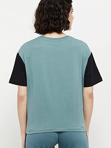Image of Max Women Regular Fit Colourblock Round Neck T-Shirt