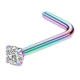 Joyería Piercing Piercing para joyas de acero inoxidable joyas para mujer fosa nasal anillo espárragos aro cuerpo Piercing nariz nariz joyería Anillos Pasador pequeño aro (Multicolor, One Size)