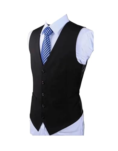 Men Dress Suit Vest Single Breasted Business Casual Vests Formal Waistcoat（Vest Only）
