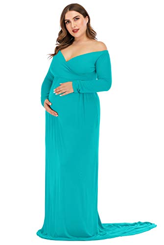 Robe maxi de photographie à épaules dénudées pour valoriser les courbes de maternité