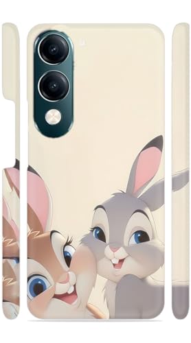 Image of Cute Rabbit Couples Designer Printed Hard Back Cover for Vivo Y19 5G Attractive and Uniquely Crafted Smartphone Case