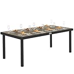 Outsunny Gartentisch Aluminium Holzoptik