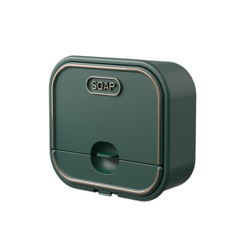 CashMuch Punch - Jabón K montado en la pared con tapa, soporte de almacenamiento de jabón de drenaje rápido para baño, caja de jabón a prueba de polvo y humedad, blanco o uno