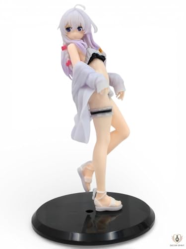 Image of Wandering Witch: The Journey of Elaina Elegant Turning Pose Anime Girl Action Figure | 19cm White Lavender Hair Elaina Figurine for Table, Desk, Car & Shelf Decor | Gift for Anime Fans