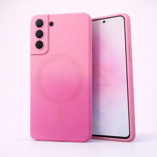 Image of amazon basics Gradient Mag-Safe Case for Samsung Galaxy S21FE 5G | Soft Silicone Shockproof Cover with Camera Protection | Slim Lightweight Design | Smooth Touch & Durable - Light and Dark Pink