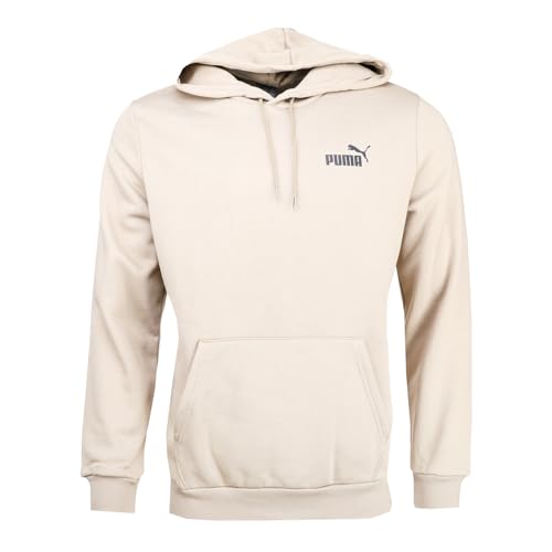 PUMA Mens Essentials Small Logo Hoodie Casual Outerwear Casual Hoodie Pockets - Beige
