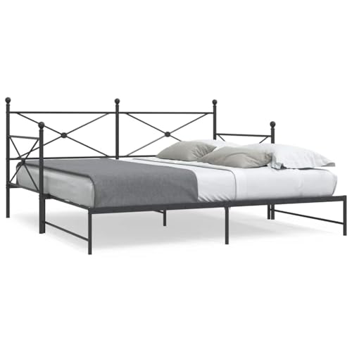 WSJHUHK Home-Camas y accesorios, camas y marcos de cama, sofá cama con nido sin colchón, negro, 107 x 203 cm, acero