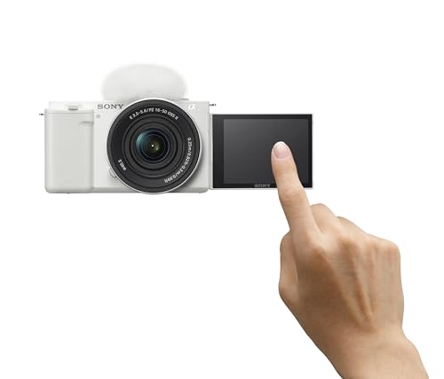 Image of Sony Alpha ZV-E10 - APS-C Interchangeable Lens Mirrorless Vlog Camera Kit - White, ZVE10KW