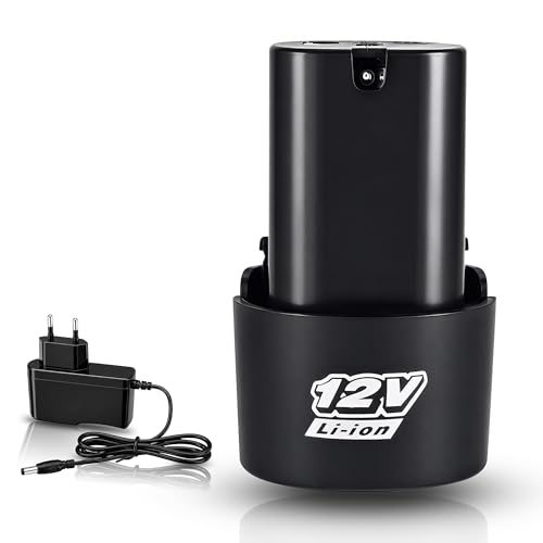 Image of TOMAHAWK 12V Battery & Charger Combo Kit | TBA-1500 1.5Ah Lithium-Ion Battery + CHA-500 0.5A Charger | Compatible with Cordless Drill, Screwdriver, Car Washer & Power Tools | Battery + Charger Set