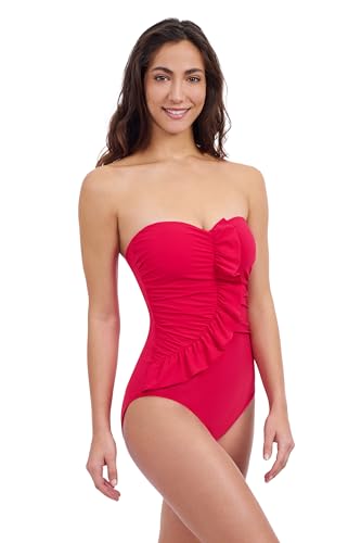 Profile by Gottex Tutti Frutti Women’s Bandeau Ruffle Surplice One Piece Stylish Bathing Suit with Tummy Control & Soft Cups2