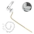 Abeillo Toilet Flush Lever Replacement Universal Side Mount Toilet Handle, Toilet Trip Lever with Zinc Alloy Flapper Chain, Easy Install, Solid Brass Material, Chrome Finish