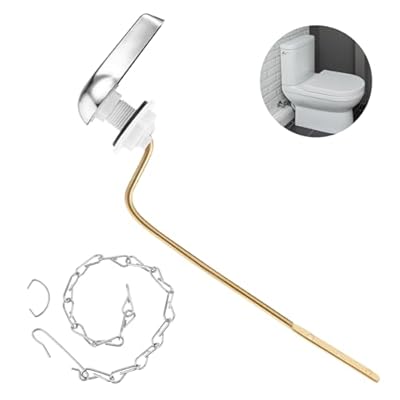 Abeillo Toilet Flush Lever Replacement Universal Side Mount Toilet Handle, Toilet Trip Lever with Zinc Alloy Flapper Chain, Easy Install, Solid Brass Material, Chrome Finish