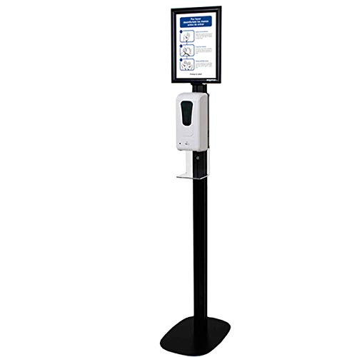 Uchwyt do automatycznego dozownika żelu/płynu dezynfekującego. Wysokość 154 cm, w zestawie ramka z plakatem informacyjnym A4. Nie zawiera dozownika