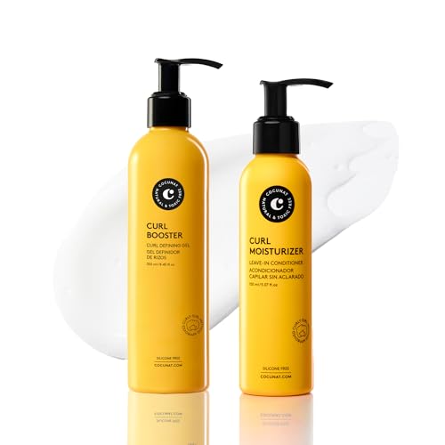 COCUNAT Método Curly Rizos Perfectos 2 Pasos Booster + Leave-in 250ml+150ml | Rutina anti frizz para obtener rizos definidos e hidratados: gel activador de rizos sin siliconas y leave-in conditioner.