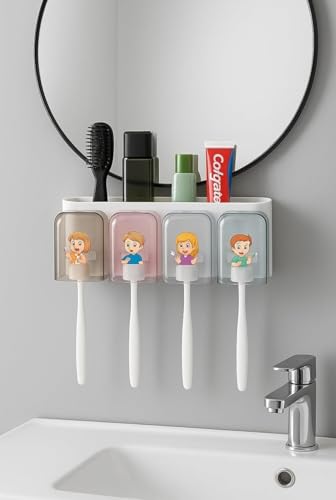 SAMPWARE Toothbrush Holder Wall Mounted, Tooth Brushes Holder, Toothbrush Holders for...