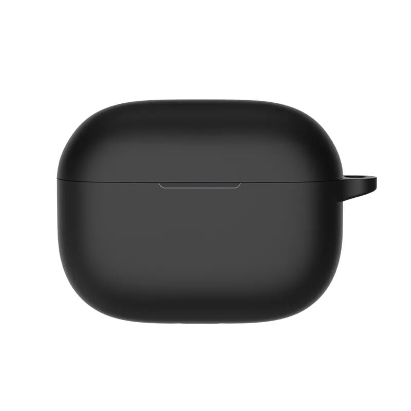 Image of Colorcase Front & Back Soft Silicone 360 Full Protection Case Cover Compatible with Realme Buds T300 TWS - (Black)