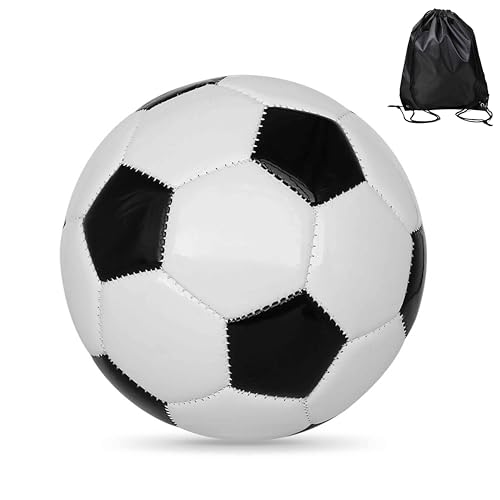 LEKAYIHU Soccer Ball Size 3 Soft PU with Ball Bag for Practice Training Anti-Explosion Design Indoor...
