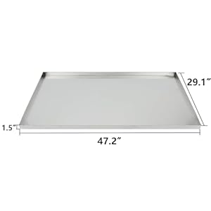 47.2″x29.1″ Stainless Steel Tray Replacement Pan for Pet Cage Dog Crate Kennel, Flat Bottom Tray, Leakproof Line