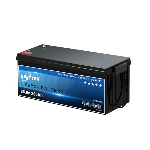 24V 200Ah LiFePO4 Battery, 8000+ Deep Cycle Lithium Battery, Built-in 200A BMS, Max. 5120Wh Energy...