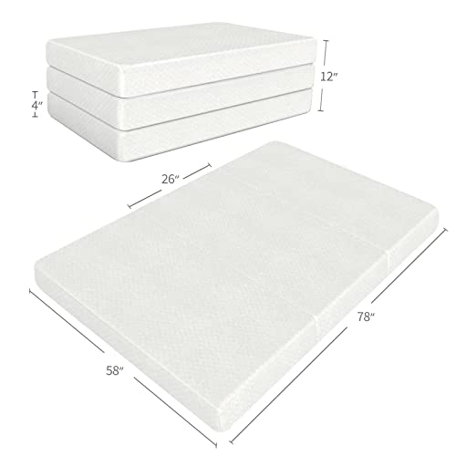 Tri-Folding-Mattress-Topper-Memory-Foam-Tri-fold-Mattress-with-Ultra-Soft-Bamboo-Waterproof-Washable-Cover-Queen-Size-78x58x4