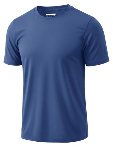 Image of MAGCOMSEN Running Gym T Shirt Men UPF 50+ UV Sun Protection Top Lightweight Quick Dry Sports Workout Tshirt Short Sleeve Summer Shirt,Bluegrey,L