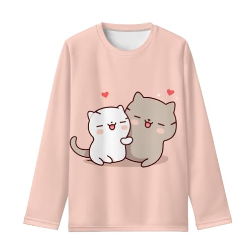 Image of Girls Long Sleeve T Shirt Cute Cartoon Crewneck Shirt for Kids 3-16Y Fall Winter Clothes