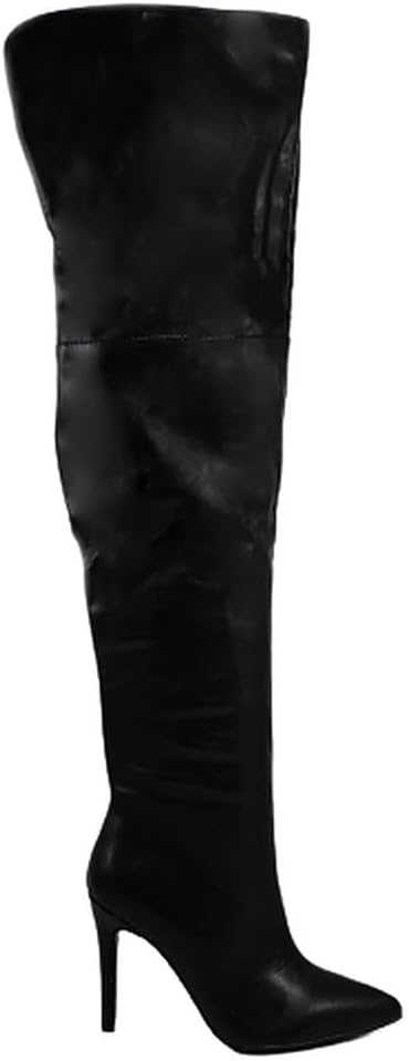 Mata shoes Thigh High Over The Knee Boots, Stiletto Heel, Fashion Dress Boots for Women Danger -2 Black 11