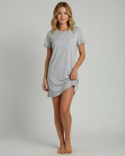 Image of Real Essentials 3 Pack: Women's Cotton Short Sleeve Nightgown Nightshirt Sleepshirt Ladies Sleepwear (Available in Plus Size)